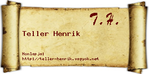 Teller Henrik névjegykártya